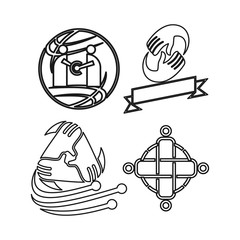 World electric ribbon Commitment Teamwork Together Outline Logo