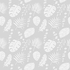 tropical palm leaves seamless floral pattern 