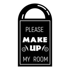 Make up room door tag icon. Simple illustration of Make up room door tag vector icon for web design isolated on white background