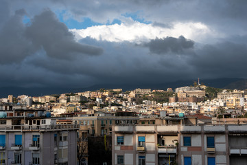 urban landscape with sky and clouds