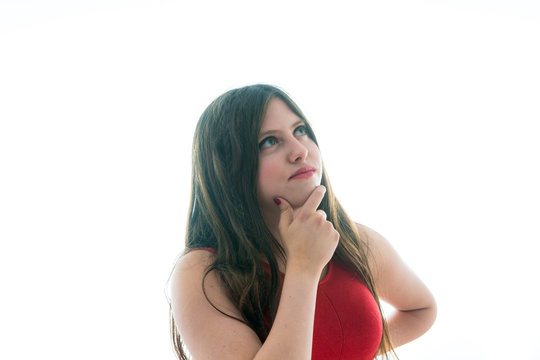 Portrait of a 17 year old adolescent girl thinking