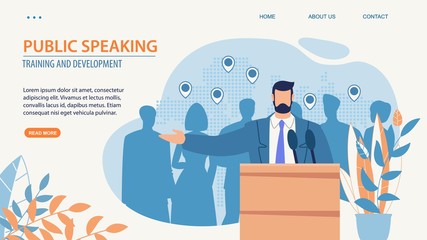 Prompt Poster Inscription Public Speacking Flat.