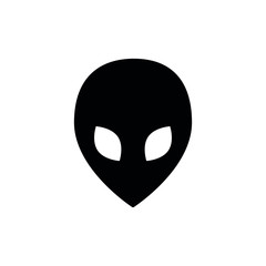 alien icon. black vector alien  sign 