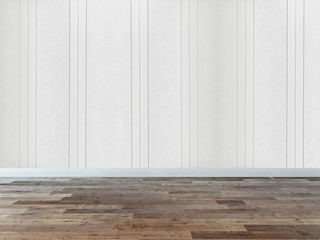 empty living room interior decoration wooden floor, stone wall concept. decorative background for home, office and hotel. 3D illustration