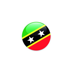 Saint Kitts and Nevis round flag . closy flag of Saint Kitts and Nevis - vector button. 