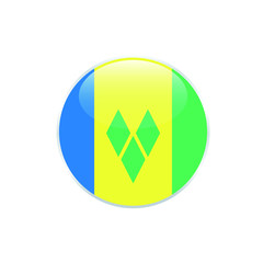 Saint Vincent and the Grenadines  round flag . closy flag of Saint Vincent and the Grenadines - vector button. 