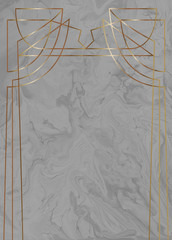 Creative abstract hand painted background, wallpaper, texture acrylic painting on canvas with art deco frame. Modern contemporary art.