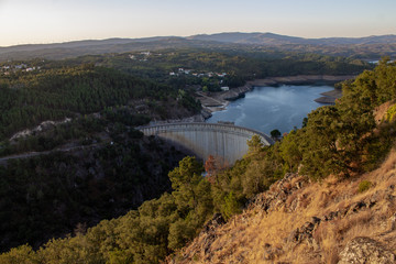 Obraz na płótnie Canvas panoramic view of the Cabril Dam at Pedrogão Grande, Portugal