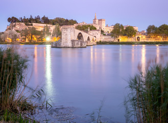 Obraz premium Avignon. Bridge of St. Benezet over the Rhone River.