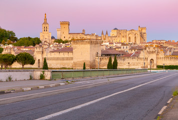 Avignon. Provence. Old stone fortress wall around the city.