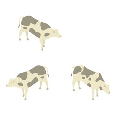 Farm milk cows icon. Isometric of farm milk cows vector icon for web design isolated on white background