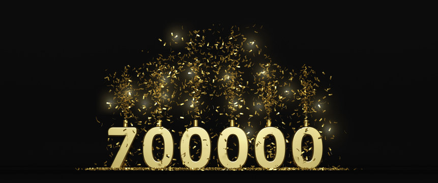 700K followers thank you illustration 3D rendering