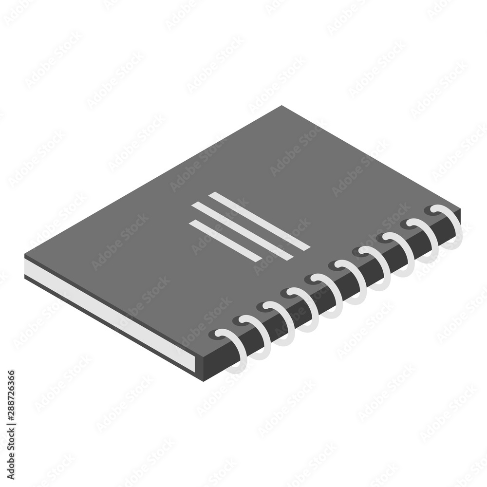 Poster paper notebook icon. isometric of paper notebook vector icon for web design isolated on white backgr