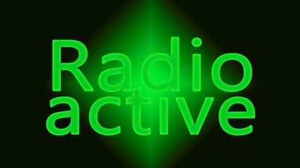 abstract background with green radioactive writing in neon