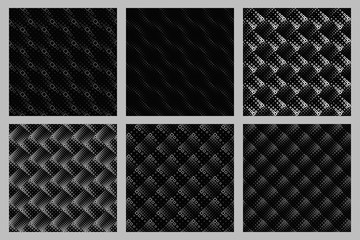 Seamless geometrical square pattern background design set - vector graphic from squares