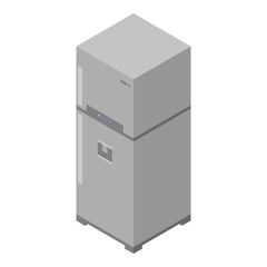 Kitchen fridge icon. Isometric of kitchen fridge vector icon for web design isolated on white background