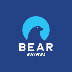 Bear Animal Logo Vector Design Template. Silhouette Emblem Icon. Modern Animal Symbol. Logo For Company And Business.