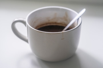a cup of coffee on canvas background