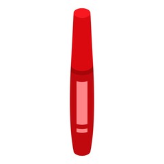 Red mascara icon. Isometric of red mascara vector icon for web design isolated on white background