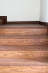 Home under construction empty room and staircase interior floor laminated.