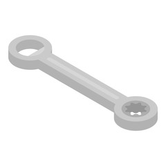 Grey wrench icon. Isometric of grey wrench vector icon for web design isolated on white background