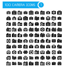 camera, video recorder and action camera icons set