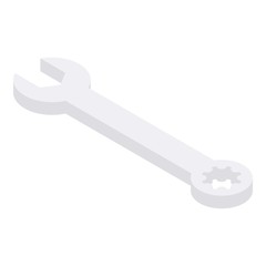 Gear wrench icon. Isometric of gear wrench vector icon for web design isolated on white background
