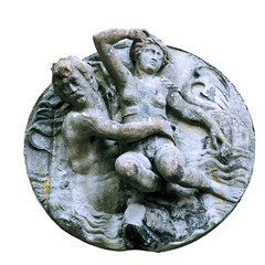 Antique statue of Zeus is stealing Europe.