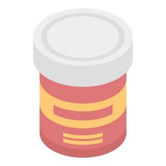 Hair dye jar icon. Isometric of hair dye jar vector icon for web design isolated on white background