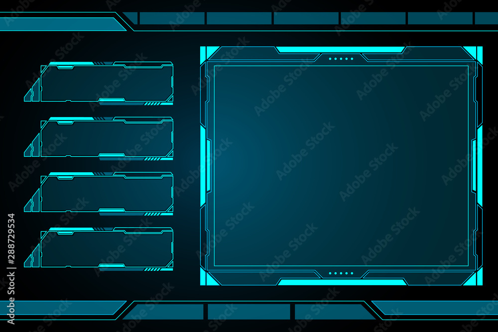 Wall mural vector abstract technology future interface hud control panel design.
