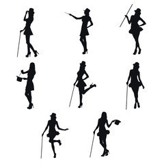 Female Magician Silhouettes