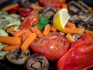 Cooked Mixed Vegetables Closeup Image