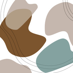 Hand painted abstract design with brush strokes, textures and shapes in bright colors. Creative and modern illustration, wall art, greeting card, packaging design.