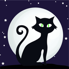 Funny cat, art, vector illustration