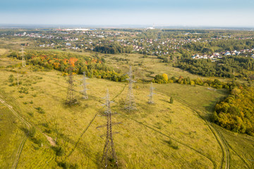 high voltage power lines in Russia