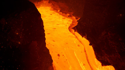 molten iron flows out of the blast furnace