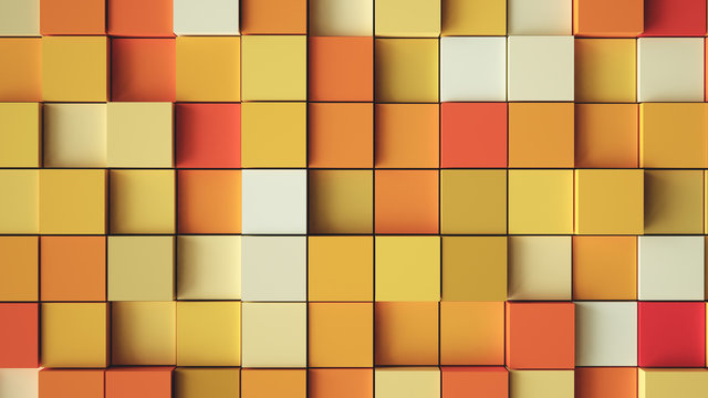 Colorful cubes as abstract background - 3D Rendering