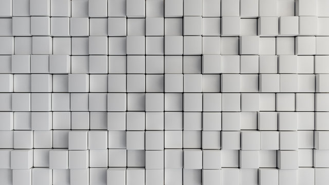 White cubes as abstract background - 3D Rendering