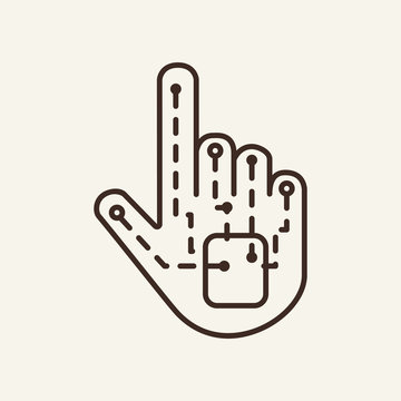 Bionical hand line icon