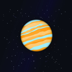 Naklejka na ściany i meble Jupiter planet cartoon vector clip-art, isolated cute illustration.