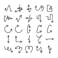 doodle and hand drawn arrow icons set