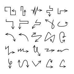 doodle and hand drawn arrow icons set