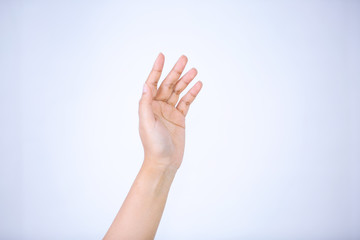 hand gesture on white background