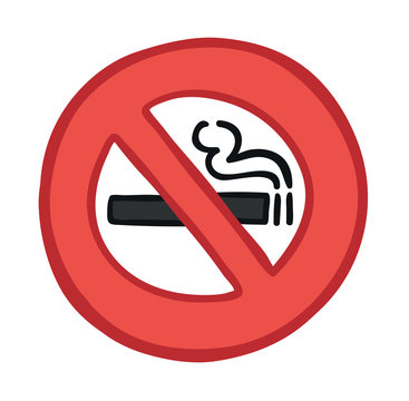 Vector illustration smoking ban. Hand drawn.