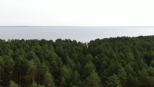 Lake Naroch is the largest in Belarus. Shot on a quadrocopter