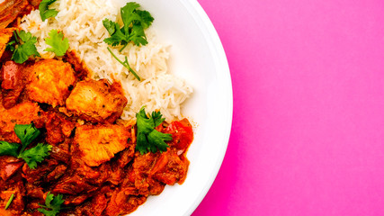 Indian Style Chicken Jalfrezi Curry With Rice