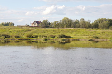 riverbank in the countryside on a summer day