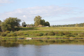 riverbank in the countryside on a summer day