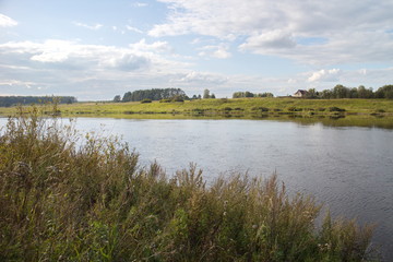 riverbank in the countryside on a summer day