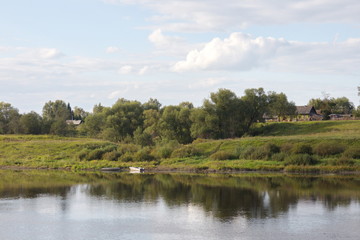 riverbank in the countryside on a summer day